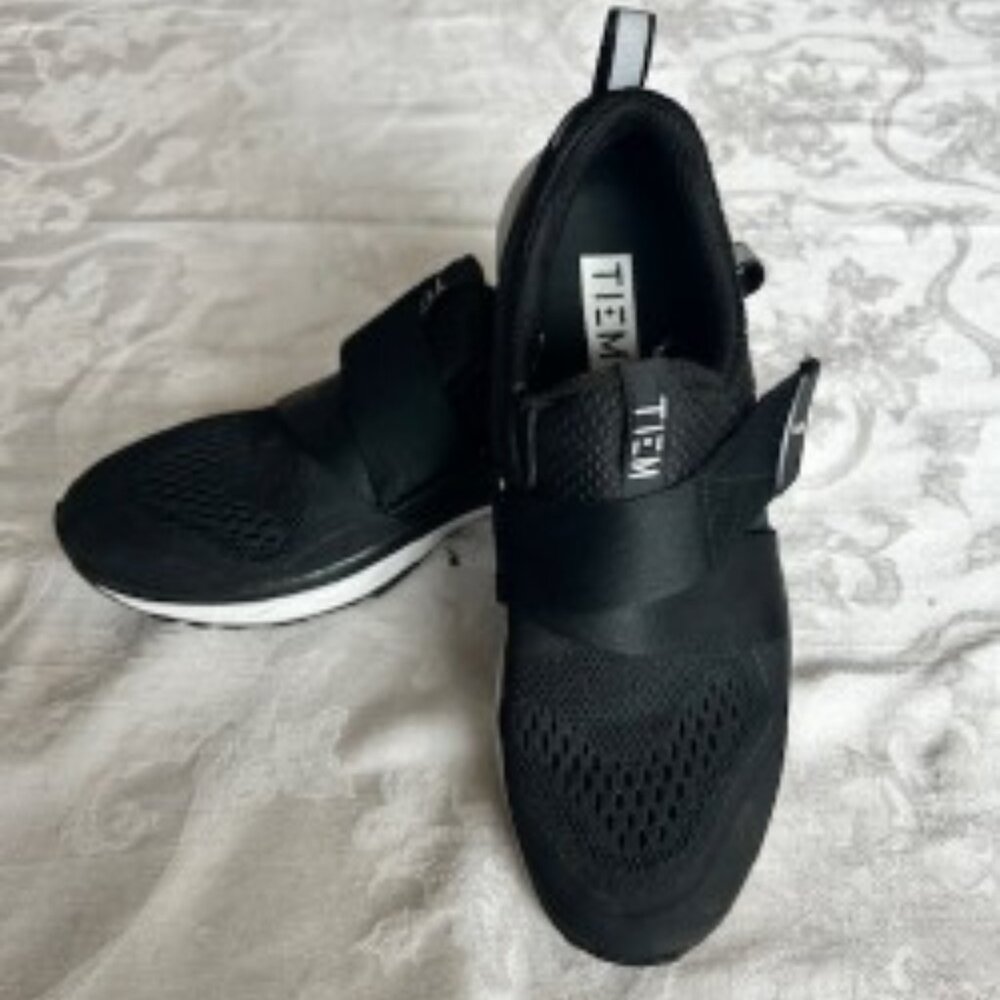 Tiem Black Cycling Spin Shoes
